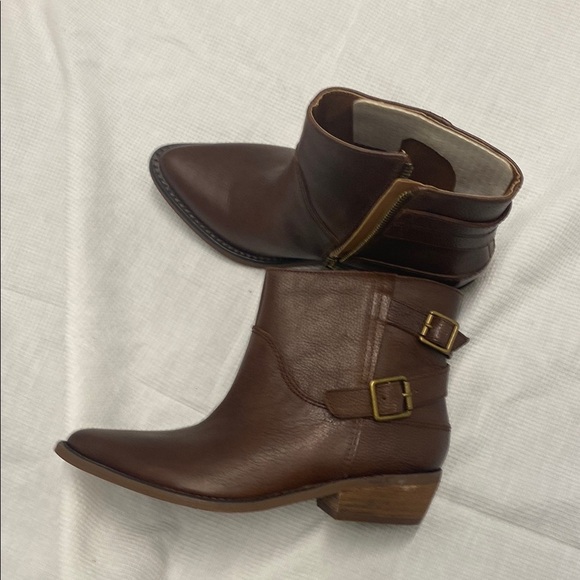 Lucky Brand Brown Ankle Booties with Double Buckle detail - Picture 7 of 12